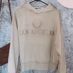Zara NWOT nude Hoodie Pull over Sweater